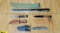 H Boker & Co., NOC, Martindale Crocodile Machete, Knives. Very Good. Lot of 4; Two USN Marked Knives