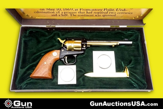 Colt SINGLE ACTION FRONTIER SCOUT GOLDEN SPIKE .22 LR FRONTIER SCOUT GOLDEN SPIKE Revolver. Excellen