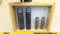 Shell Casing Display. Lot of 4; 2-Empty Shells from a 30 mm A-10 Warthog, 2-20 mm from a F18 Hornet.