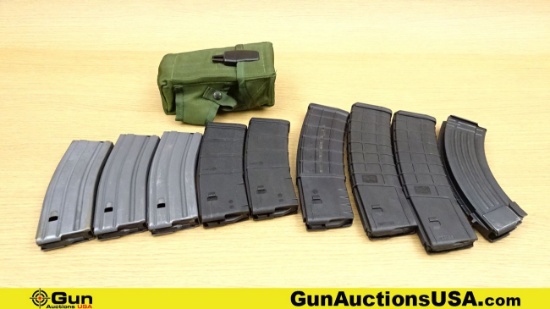MPT, Pro Mag, & Colt. 5.56/223 & 7.62x39 Magazines. Excellent. Lot of 9; 1- 30 Rd. AK47 Steel 7.62x3