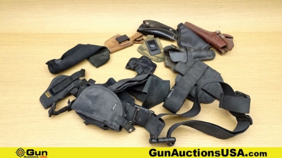 Hunter, Bianchi, NC Star, Etc. Holsters, Etc. . Good Condition. Lot of 10; 7 Holsters, 1 Fully Adjus
