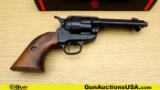 Denix REPLICA-NON GUN-Revolver. Like New. Single Action Matte Black Frame and Cylinder with Wooden H