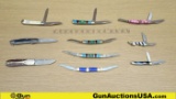 Colt & Case Knives. Excellent. Lot of 10; Assorted Folding Knives.. (67743) (GSCM11)