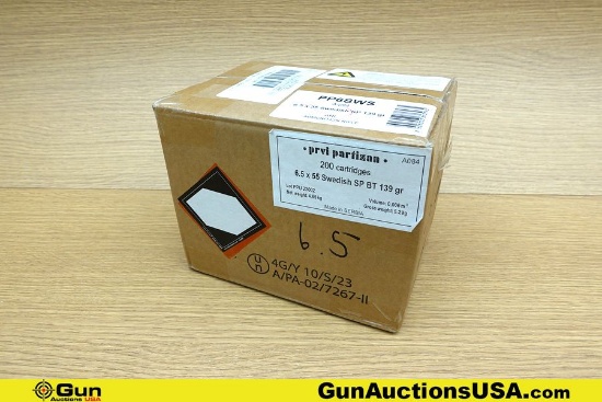 PPU 6.5x55 SWEDISH Ammo . 200 Rds of 139 Gr. SP. (77516) (GSCU94)