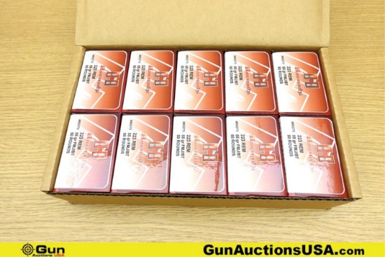 Hornady .223 REM Ammo. 500 Rds, 55 Gr/BT. Sealed in Factory Box. . (76994) (GSCU95)