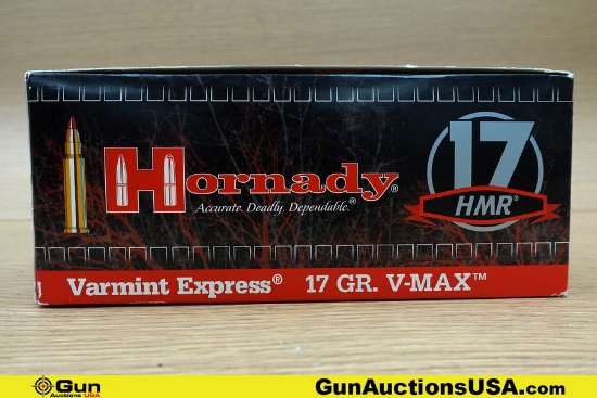 Hornady VMAX 17 HMR Ammo. 1000 Rds. 17 Gr VMAX. (77036) (GSCT25)