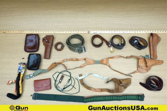 Outdoor Connection, Challenger, Rapid Etc. Belts, Holsters, Slings, Pouches. Good Condition. Four Le