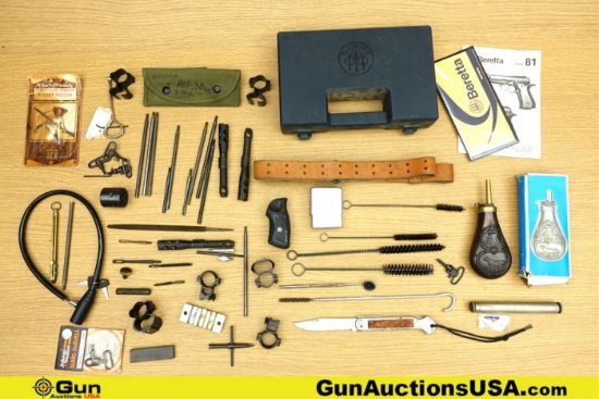 Beretta, Military Surplus, Ruger, Etc. Gun Parts, Accessories. Good Condition. Assorted Gun Parts, T
