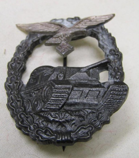 German WWII Luftwaffe Tank Badge Original.