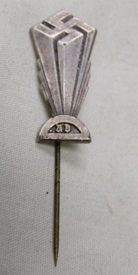 German WWII American Nazi Party Stick Pin Original. Marked 925.