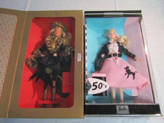 Barbie Dolls. 2 Pc Lot. 2000 Nifty 50's Barbie and 1995 Shopping Chic Barbie. New In Boxes.
