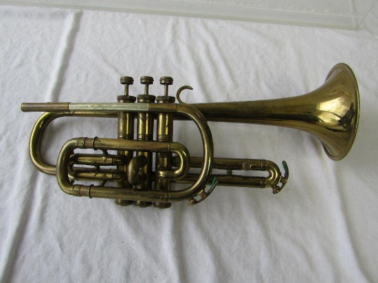 Vintage Trumpet Marked Silvertone Made In France 34051. No Mouth Piece.
