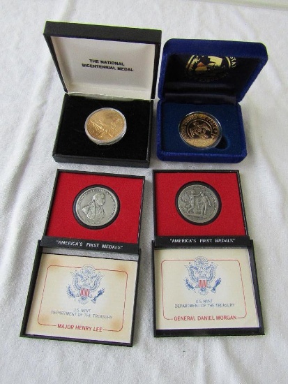 Commemorative Coins. 4 Pc Lot. Mj Henry Lee, Gen Daniel Morgan, USAF Air Demonstration Sq & 1 More.