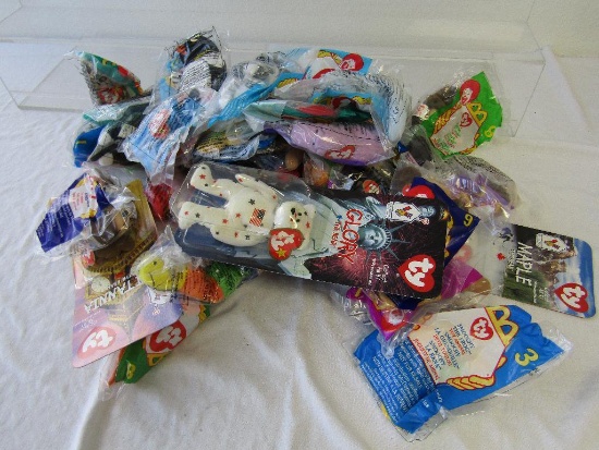 40+ McDonalds Ty Beanie Babies Meal Toys. All Sealed. Great Halloween Handouts Or Party Favors.