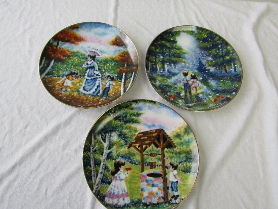 1982 Dominic Mingolla Art Collector Plates by Royal Cornwall Limited. 3 Different Ltd Eds. 9.25".