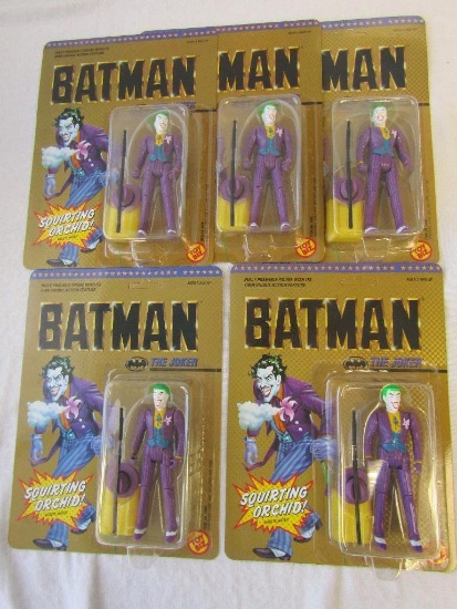 Batman The Joker Action Figures With Squirting Orchid by Toy Biz. 5 Pc Lot. New/Unopened.