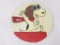 American Hand Painted Leather Patch. Snoopy The Red Barron.