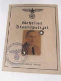 German Third Reich Ausweis (Id Document).Criminal Commissar of the Secret Criminal Police of Berlin.