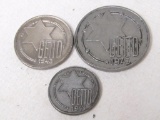 Group of THREE Holocaust period coins from the Litzmannstadt Ghetto.
