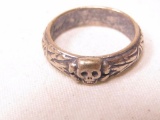 German WWII Third Reich period SS Honor silver ring.