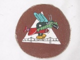 American Hand Painted Leather Patch. USAAF Courier Squadron.