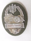 German WWII Third Reich period Heer military bikers award shield.