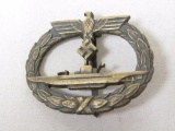 German WWII Third Reich period Kriegsmarine U-Boat badge in Bronze.