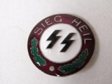 German WWII Third Reich period Waffen SS `Sieg Heil` enameled badge.