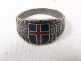 German WWII Third Reich period Waffen SS Division `Viking` silver ring.