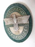 German WWII Third Reich period Tirol Bergwacht Hilfspolizei shield .