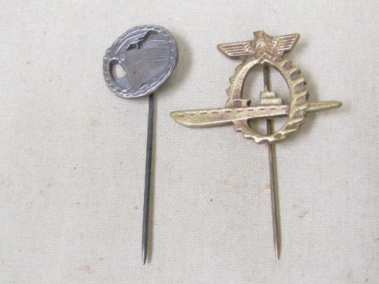 Group of TWO German WWII Third Reich period Kriegsmarine stickpins.