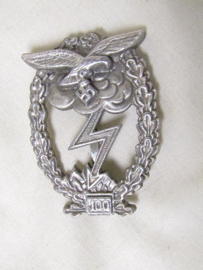 German WWII Third Reich period Luftwaffe Ground Assault badge 100 Actions.
