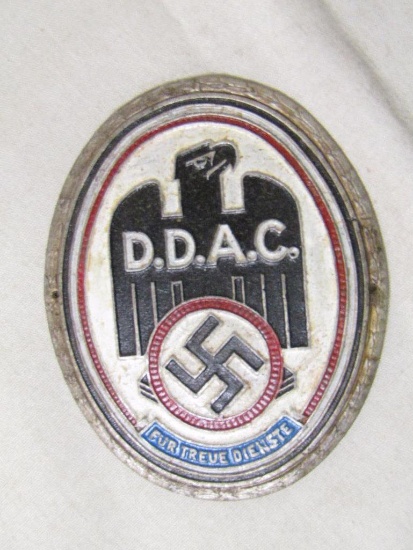 German WWII Third Reich period D.D.A.C. German Automobile Association plaque.