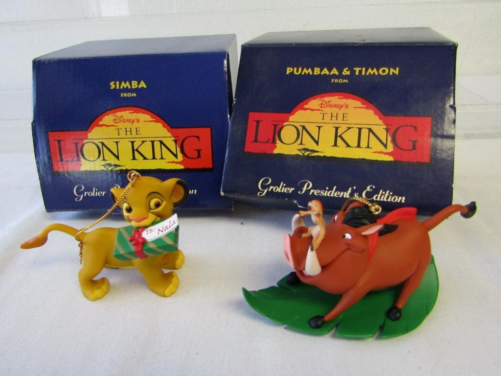 LION KING DISNEY BOXED ORNAMENT SET WITH PUMBA /& TIMON