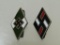 (2) German World War II Hitler Youth HJ & Studentbund Party Pins.