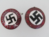 (2) German World War II Political Party Pins.