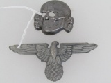 German World War II Waffen SS Officers Visor Cap Eagle & Skull.