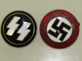 (2) German World War II Enameled Party Pins.
