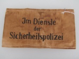 German World War II Sicherheitspolizei Arm Band.
