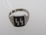 German World War II Waffen SS Schutz Staffel Officers Runic Ring.