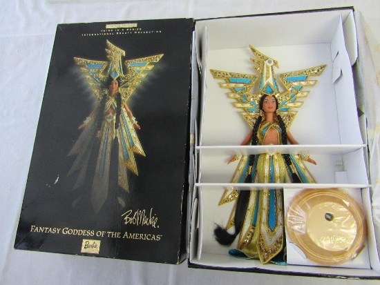 2000 Bob Mackie Fantasy Goddess Of The Americas Barbie Doll. Box Hand Signed Bob Mackie. Ltd Edition