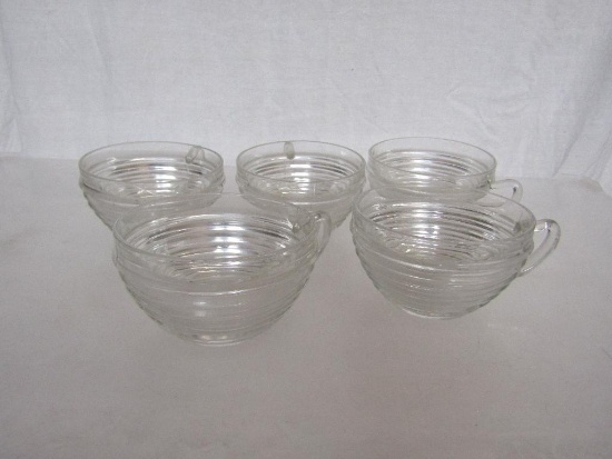 Vintage Anchor Hocking Clear Manhattan Punch Cups. Approx 4"x2"H. 5 Pc Lot.