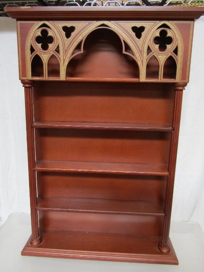 Wood Wall Hanging Display Unit. Approx 15.75" x 3.75" x 22.75"H.