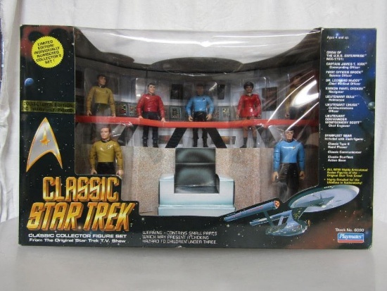 1993 Classic Star Trek Bridge Crew 7-Figure Set. Playmates Collector Edition 108402 of 150,000. NIB.