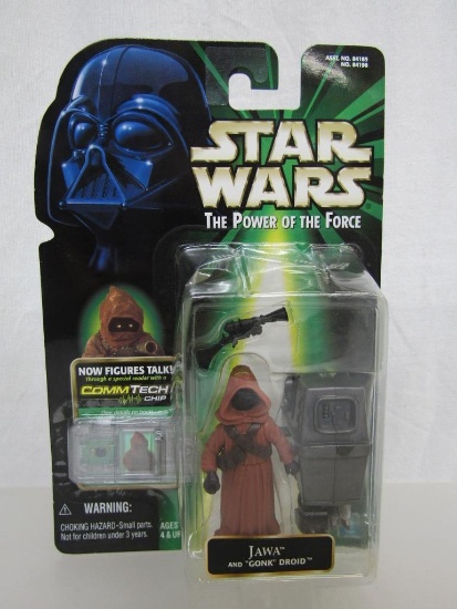 1999 Star Wars Power Of The Force Hasbro Action Figure. Comm Tech Chip. Jawa & Gonk Droid. NIB.