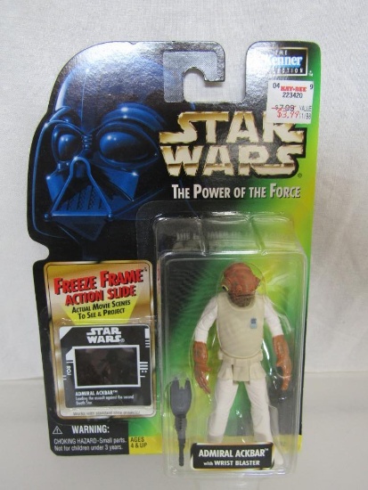 1996 Star Wars Power Of The Force Kenner Collection Action Figure. Admiral Ackbar. New On Card.