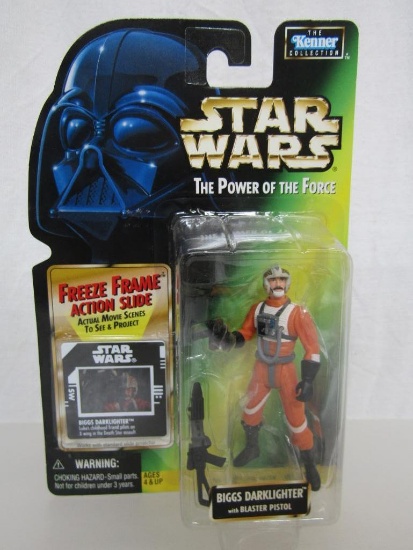 1996 Star Wars Power Of The Force Kenner Collection Action Figure. Biggs Darklighter. New On Card.