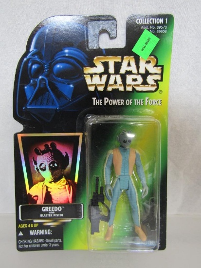 1996 Star Wars Power Of The Force Kenner/Hasbro Collection 1 Action Figure. Greedo. New On Card.