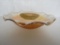 Vintage Carnival Glass Marigold Ruffle Rim Serving Bowl. Leaf/Vine/Floral Pattern. 2.5