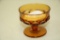 Vintage Carnival Glass Amber King Crown Thumbprint Compote 3